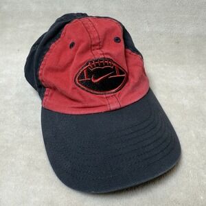 Vintage Nike‎ Football Swoosh Logo Little Boys 0-24 Mo Snapback Hat Black & Red